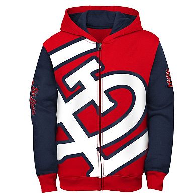 Youth Fanatics Branded Red/Navy St. Louis Cardinals Postcard Full-Zip Hoodie Jacket