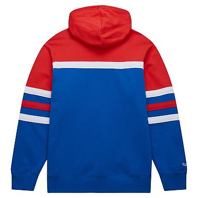 Men's Mitchell & Ness Royal/Red LA Clippers Head Coach Pullover Hoodie
