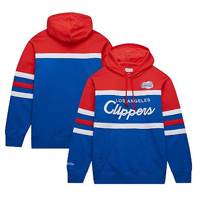 Men's Mitchell & Ness Royal/Red LA Clippers Head Coach Pullover Hoodie