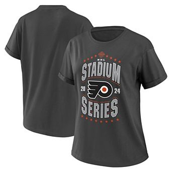 Women's WEAR by Erin Andrews Charcoal Philadelphia Flyers 2024 NHL Stadium Series Boyfriend T-Shirt