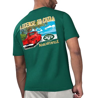 Men's Margaritaville Green New York Jets Licensed to Chill T-Shirt