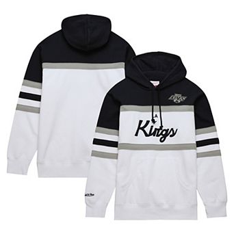 Men's Mitchell & Ness White/Black Los Angeles Kings Head Coach Pullover Hoodie