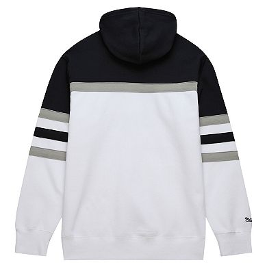 Men's Mitchell & Ness White/Black Los Angeles Kings Head Coach Pullover Hoodie
