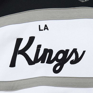 Men's Mitchell & Ness White/Black Los Angeles Kings Head Coach Pullover Hoodie
