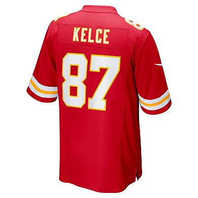 Men's Nike Travis Kelce Red Kansas City Chiefs Super Bowl LVIII Game Jersey