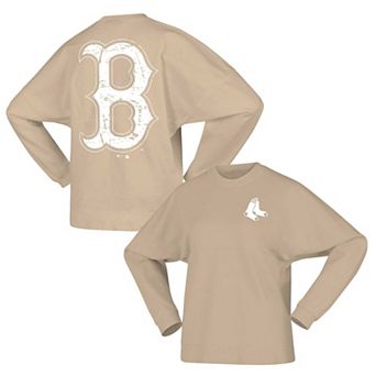 Women's Spirit Jersey Tan Boston Red Sox Branded Fleece Pullover Sweatshirt