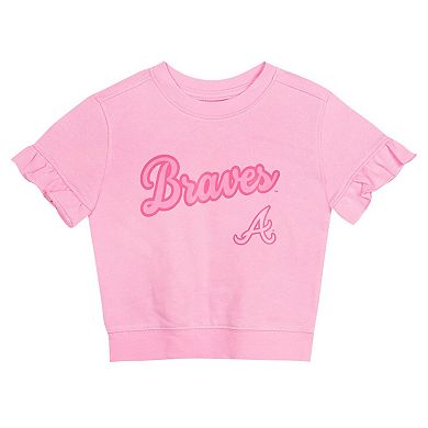 Girls Toddler Fanatics Branded Pink Atlanta Braves Dugout Cute T-Shirt & Shorts Set