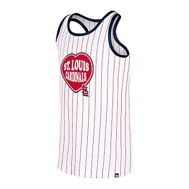 Girls Youth New Era White St. Louis Cardinals Pinstripe Tank Top