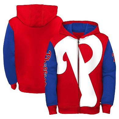 Youth Fanatics Branded Red/Royal Philadelphia Phillies Postcard Full-Zip Hoodie Jacket