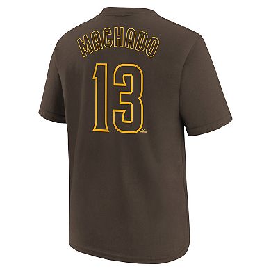 Youth Nike Manny Machado Brown San Diego Padres Home Player Name & Number T-Shirt