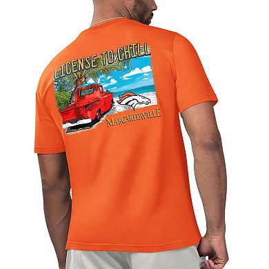 Men's Margaritaville Orange Denver Broncos Licensed to Chill T-Shirt