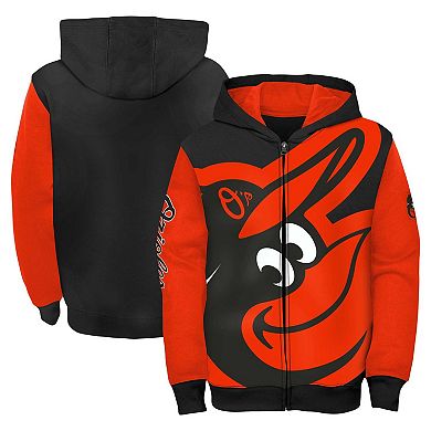 Youth Fanatics Orange/Black Baltimore Orioles Postcard Full-Zip Hoodie Jacket