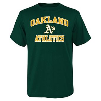 Youth Fanatics Branded Green Oakland Athletics Heart & Soul T-Shirt