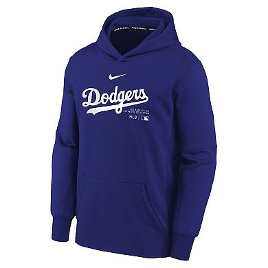 Youth Nike Royal Los Angeles Dodgers Authentic Collection Performance Pullover Hoodie
