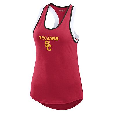 Women's WEAR by Erin Andrews Cardinal USC Trojans Open Hole Razorback Tank Top