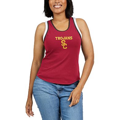 Women's WEAR by Erin Andrews Cardinal USC Trojans Open Hole Razorback Tank Top