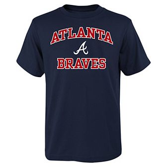 Youth Fanatics Branded Navy Atlanta Braves Heart & Soul T-Shirt