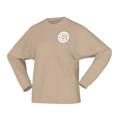 Women's Fanatics Branded Tan Chicago Cubs Branded Fleece Pullover Sweatshirt