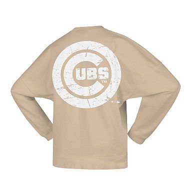 Women's Fanatics Branded Tan Chicago Cubs Branded Fleece Pullover Sweatshirt