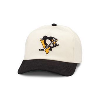 Men's American Needle White/Black Pittsburgh Penguins Burnett Adjustable Hat