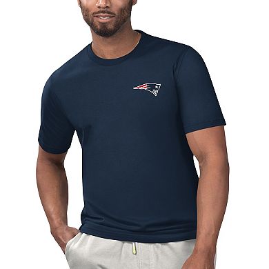 Men's Margaritaville Navy New England Patriots Licensed to Chill T-Shirt