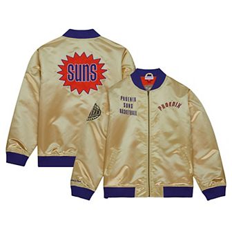 Men's Mitchell & Ness Gold Phoenix Suns Team OG 2.0 Vintage Logo Satin Full-Zip Jacket