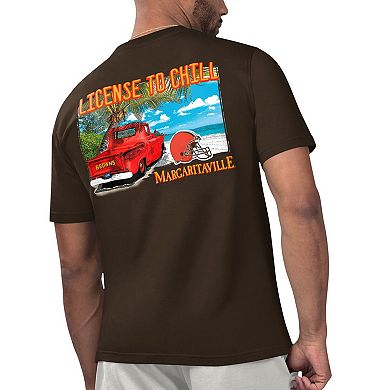Men's Margaritaville Brown Cleveland Browns Licensed to Chill T-Shirt