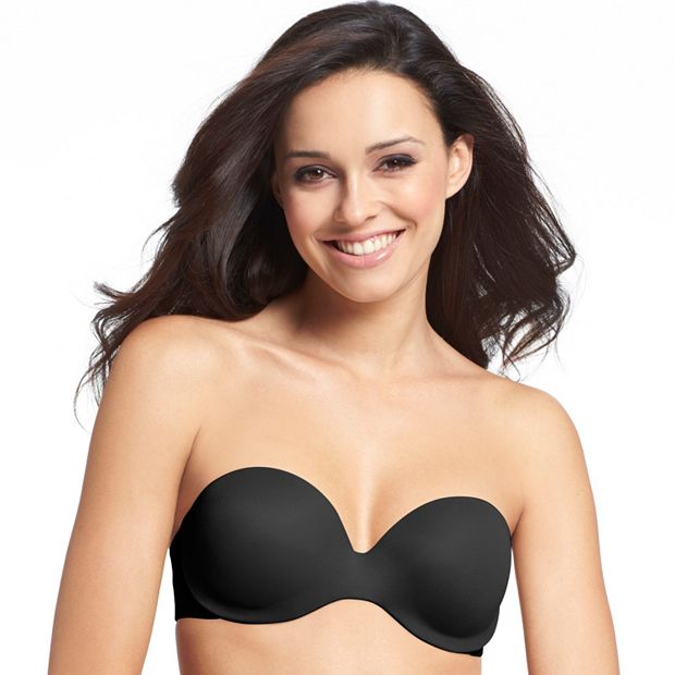 Black/White Off Shoulder Strapless Bra with Removal Pads & Transparent  Straps