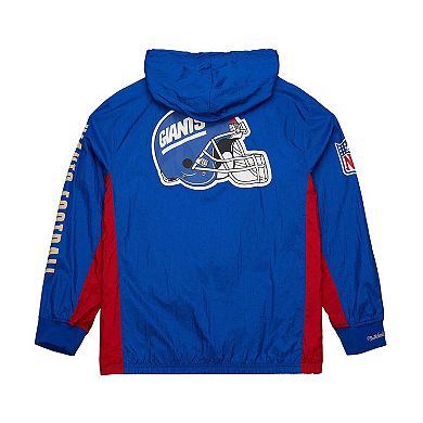 Men's Mitchell & Ness Royal New York Giants Team OG 2.0 Anorak Vintage Logo Quarter-Zip Windbreaker Jacket