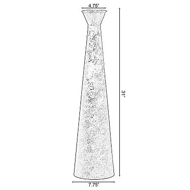 Brushed Paint Unique Straight Design Metal Decorative Floor Vase Flower Holder for Entryway