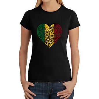 One Love Heart - Womens Word Art T-shirt