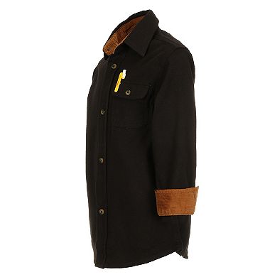 Gioberti Kid's Single Pocket Flannel Shirt With Corduroy Contrast