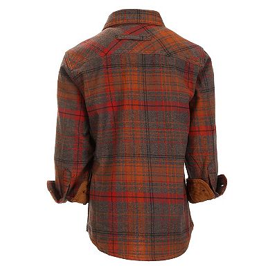 Gioberti Kid's Single Pocket Flannel Shirt With Corduroy Contrast