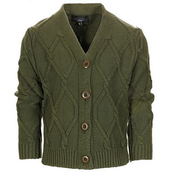 Gioberti Boy's Knitted V-neck Button Up Cardigan Sweater