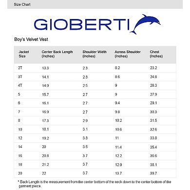 Gioberti Boy's Velvet Formal Suit Vest