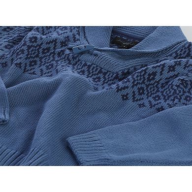 Gioberti Boy's 100% Cotton Pullover Knitted Sweater With Toggle Button Closure