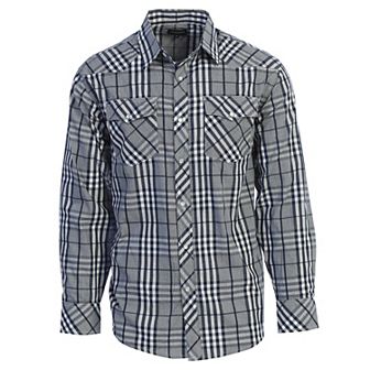 Gioberti Men's Western Plaid Long Sleeve Shirt With Pearl Snap-on