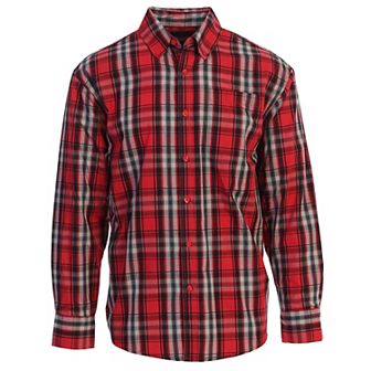 Gioberti Men's Long Sleeve Plaid Shirt