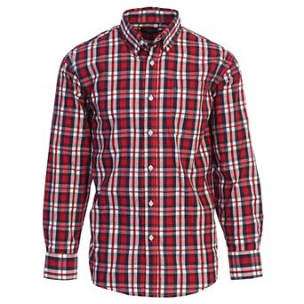 Gioberti Men's Long Sleeve Plaid Shirt