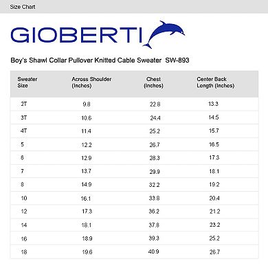 Gioberti Boy's 100% Cotton Pullover Knitted Sweater With Toggle Button Closure