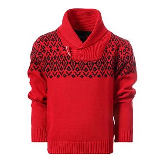Gioberti Boy's 100% Cotton Pullover Knitted Sweater With Toggle Button Closure