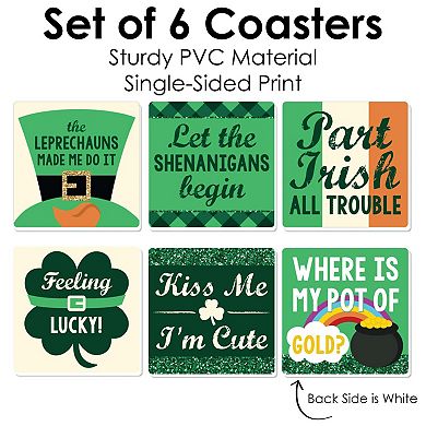 Big Dot Of Happiness St. Patrick's Day - Funny Saint Patty's Party Decor Drink Coasters 6 Ct