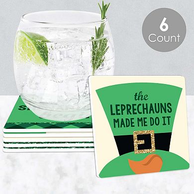 Big Dot Of Happiness St. Patrick's Day - Funny Saint Patty's Party Decor Drink Coasters 6 Ct