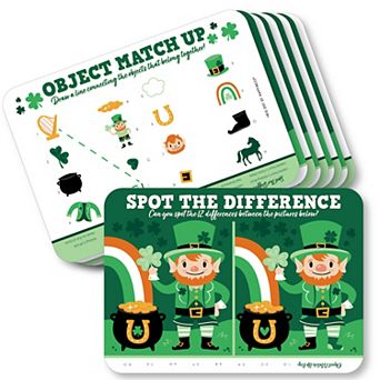 Big Dot Of Happiness Shamrock St. Patrick's Day 2-in-1 Activity Duo Games 20 ct
