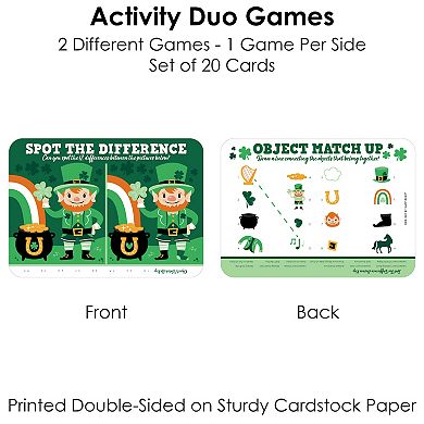 Big Dot Of Happiness Shamrock St. Patrick's Day 2-in-1 Activity Duo Games 20 Ct