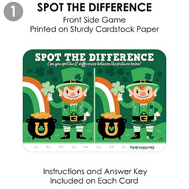Big Dot Of Happiness Shamrock St. Patrick's Day 2-in-1 Activity Duo Games 20 Ct