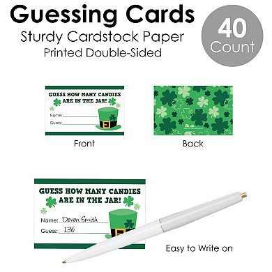Big Dot Of Happiness Shamrock St. Patrick's Day How Many Candies Candy Guessing Game