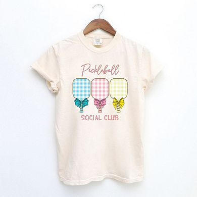 Simply Sage Market Pickleball Checkered Paddles Garment Dyed Tee