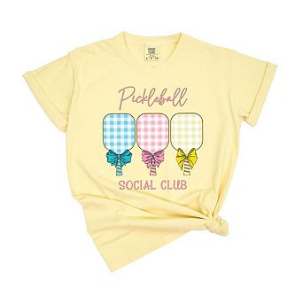 Simply Sage Market Pickleball Checkered Paddles Garment Dyed Tee