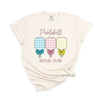 Simply Sage Market Pickleball Checkered Paddles Garment Dyed Tee